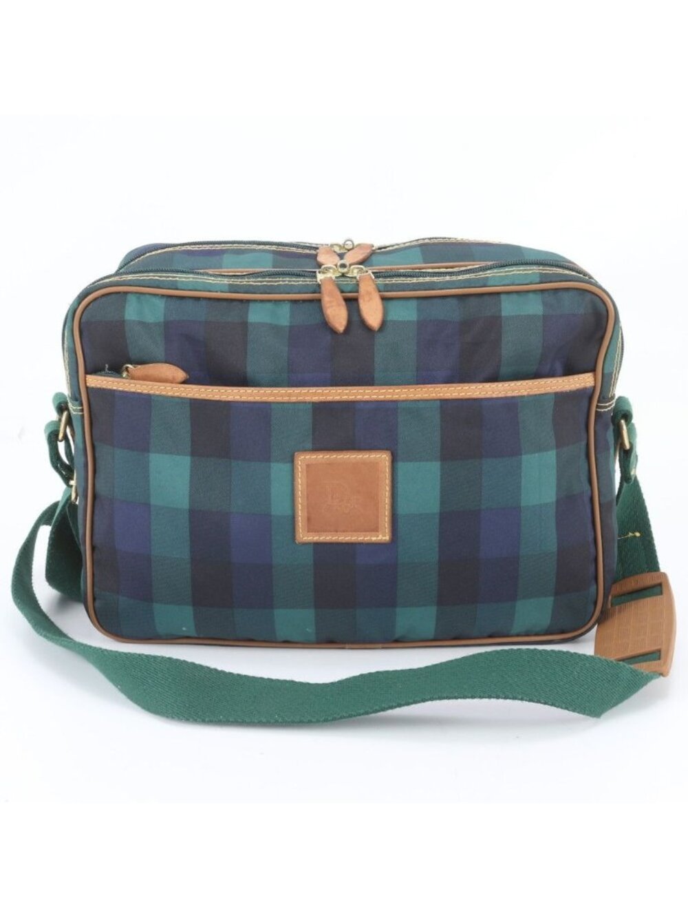Dior Check Leather 2-Way Shoulder Bag Crossbody Boston